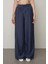 Kadın Düz Renk Beli Lastikli Bol Paça Pantolon 1