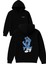 Mavi Canavar El Tasarım Baskılı Oversize Siyah Kapüşonlu Sweatshirt 1