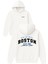 Boston Orıgınal Tasarım Baskılı Oversize Beyaz Kapüşonlu Sweatshirt 1