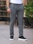 Old Money Slim Fit Pileli Likralı Kumaş Pantolon Erkek Gri Pamuk-Elastan 4
