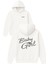 Baby Girl Tasarım Baskılı Oversize Beyaz Kapüşonlu Sweatshirt 1