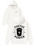 Coffee Power Tasarım Baskılı Oversize Beyaz Kapüşonlu Sweatshirt 1