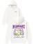 Mıdnıght Margarıtas Tasarım Baskılı Oversize Beyaz Kapüşonlu Sweatshirt 1