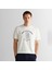 Erkek Krem Regular Fit Bisiklet Yaka Logolu T-Shirt 1