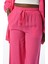 Kadın Rahat Kalıp Bol Paça Beli Lastikli Düz Renk Pantolon 3