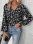 Mdb Kadın Uzun Kollu V Yakalı Çiçek Desenli Modal Bluz 2