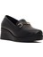 Kadın Siyah Tokalı Dolgu Topuklu Deri Comfort Loafer 25AFD154318 6