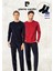 Erkek %100 Pamuk Uzun Kollu Logolu Bordo & Lacivert Iki Adet Pijama Takımı L1.PC.6100.002 1