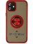 iPhone 12 Mini Kılıf Montreal Yüzüklü Silikon Kapak - KIRMIZI-(5796) - N589J859-M69589 1