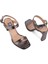 Hakiki Deri Ince Bantlı Modern Abiye Sandalet Bronz Saten 56902 4