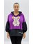 Büyük Beden Viskon Ayıcık Grafikli Ponpon Detaylı Kapri Kol Oversize Kadın Sweat 1