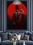 Kırmızı Işıkla Aydınlanmış Japon Kadın Dekoratif Kanvas - Mdf Ahşap Tablo 3