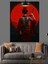 Kırmızı Işıkla Aydınlanmış Japon Kadın Dekoratif Kanvas - Mdf Ahşap Tablo 4