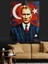Türkiye Cumhuriyeti Bayrağı Önünde Atatürk Portresi Dekoratif Kanvas - Mdf Ahşap Tablo 1