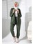 Kadın Mevsimlik Alt Üst Rahat Haki Spor Ikili Tunik Pantolon Şık Tesettür Takım 2