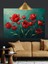 Kırmızı Lale Çiçekleri Dekoratif Kanvas - Mdf Ahşap Tablo 4