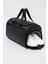 Siyah Suni Deri Yan Ayakkabı Bölmeli Unisex Geniş Hacimli Seyahat Spor Fitness Spor Çantası - 00124 1