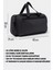 Siyah Suni Deri Yan Ayakkabı Bölmeli Unisex Geniş Hacimli Seyahat Spor Fitness Spor Çantası - 00124 4