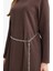 Regular Fit Bisiklet Yaka Uzun Kollu Kemerli Maxi Elbise G1885AX25WN 4