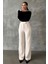 Beyaz Likralı Cırt Kapamalı Palazzo Pantolon MG2291 2