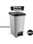 Home Slim Pedallı Çöp Kovası 60 Litre & Büyük Boy Pedallı Çöp Kovası Gri Metalik Gri 4