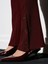 71905 Düğme Detaylı Ispanyol Paça Tayt-Bordo 5