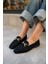 Aloha Siyah Süet Gold Detaylı Loafer 3
