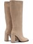 Kadın Diz Altı Kalın Topuklu Kaymaz Taban Günlük Golf Çizme 1500 4