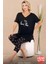 Lady Çiçek Desenli V Yakalı Kapri Pijama Takımı 4