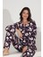 %100 Pamuk Uzun Kol Kadın Pijama Takımı 98287 3