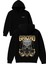 Grvyrd Canavar Tasarım Baskılı Oversize Siyah Kapüşonlu Sweatshirt 1