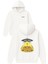 Ufo Mısırda Tasarım Baskılı Oversize Beyaz Kapüşonlu Sweatshirt 1