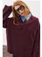 Chunky Oversıze Kazak Bordo 3