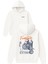 Freestyle Motocross Tasarım Baskılı Oversize Beyaz Kapüşonlu Sweatshirt 1