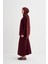 Düz Örgü Triko Etekli Takım Bordo 2