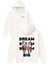 Dream Bıg Tasarım Baskılı Oversize Beyaz Kapüşonlu Sweatshirt 1