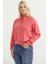 Dik Yaka Kanguru Cepli Crop Sweatshirt - Gül 3