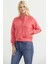 Dik Yaka Kanguru Cepli Crop Sweatshirt - Gül 4
