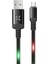DC09 Ses Duyarlı Işıklı Micro USB Kablo 1m 2A - Siyah 1