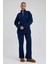 Kadın Eşofman Takımı Yarım Fermuarlı Alleyes Baskı Içi Pamuklu Lacivert Eşofman Takımı Alt Üst Takım 1