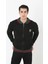 Erkek Tam Fermuarlı Triko Hırka - Siyah 1