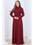 Lina Tesettür Abiye Elbise Bordo 1