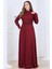Lina Tesettür Abiye Elbise Bordo 3