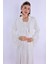 Ekru Sabahlıklı Hamile Lohusa Gecelik Takım 2