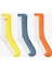 Unıted4 Unisex Sarı - Turuncu - Mavi 3'lü Soket Çorap 1