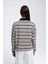 Moss Çizgili Gri Polo Yaka Triko Kazak 5