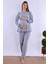 Gri Sabahlıklı Hamile Lohusa Pijama Takımı 4