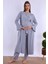 Gri Sabahlıklı Hamile Lohusa Pijama Takımı 6
