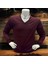 Uzun Kollu Bordo V Yaka Kazak (Unisex) 1