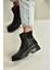 V674420409 Siyah Kalın Tabanlı Içi Tüylü Kadın Bot 2